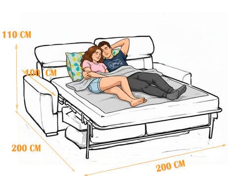 Medidas Sofá cama Alfil - Sofás Elche